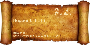 Huppert Lili névjegykártya